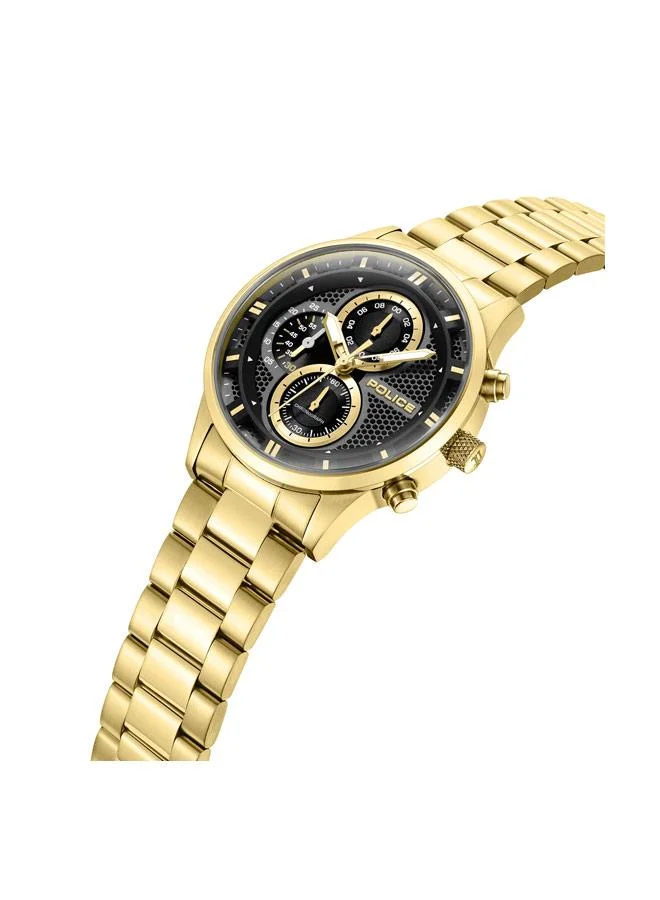 بوليس Levuka Black Dial Stainless Steel Bracelet Chronograph Watch for Men, 43.5mm